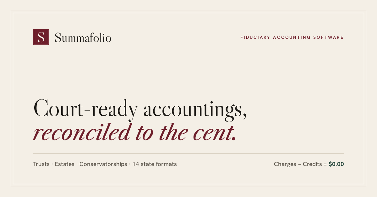 Forms Inventory List Examples Free Estate Accounting Template for Executors | Summafolio