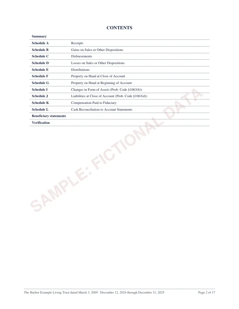 Page 2 of the California trust account sample