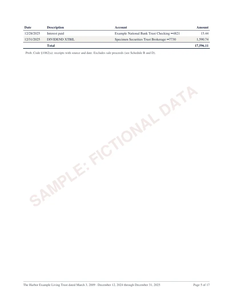 Page 5 of the California trust account sample